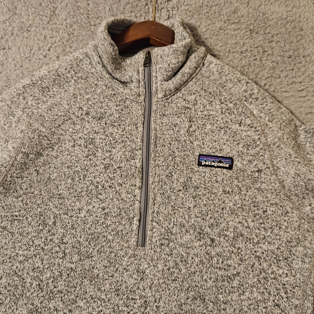 Patagonia Better Sweater 1/4 Zip Fleece Birch White Grey 25617 Womens Medium